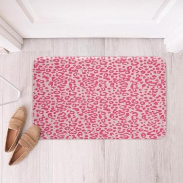 Imagem de Feelyou Tapetes de banho fofos de leopardo para banheiro, guepardo, para crianças, meninos, meninas, adolescentes, rosa com estampa animal, tapetes de banho para banheira de chuveiro, 41 x 61 cm,