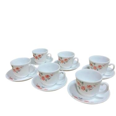 Imagem de Conjunto Decorativo de 6 PeçAs de XíCaras e Pires de Porcelana, XíCaras de Café de 220 Ml, Produtos Requintados Completos com Pires(Flor Color)