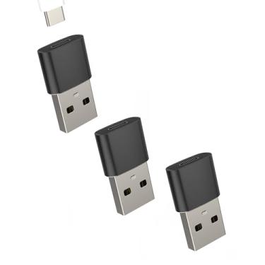 Imagem de Adaptador USB C para USB (pacote com 3) Tipo-C fêmea para USB-A macho conector carregador Thunderbolt bloco de carregamento compatível com Samsung Galaxy Note10 S22 S23 para Apple para iPhone 15 14 13