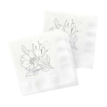 Imagem de Hortense B. Hewitt Pacote de 50 guardanapos de papel decorados florais para coquetéis/bolo WE DO 3 camadas, 12 cm (dobrado)