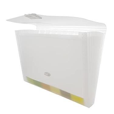Imagem de BAZIC Products Pasta de arquivo expansível com 13 bolsos com aba colorida, pastas de bolso de plástico tamanho carta, organizador de documentos de papel para material de escritório, 1 pacote