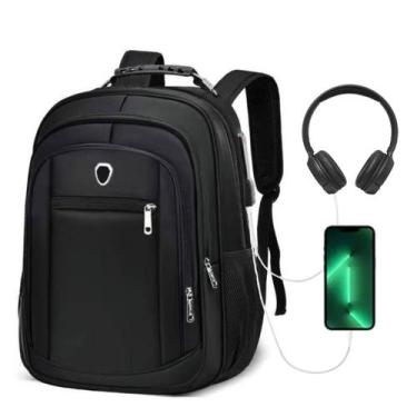 Imagem de Mochila Masculina Feminina Porta Notebook Espaço Garrafa Escola Faculd