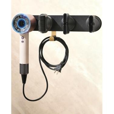 Imagem de Suporte de parede para secador de cabelo Dyson, suporte de secador de cabelo UEMUSI Dyson, suporte de parede para secador de cabelo de liga de alumínio durável, organizador de cabide para Dyson