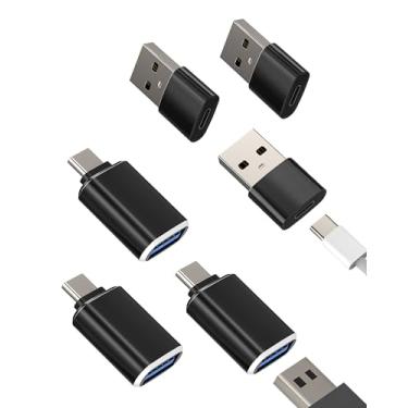Imagem de Adaptador USB C OTG (pacote com 6) USB para transferência de dados de armazenamento tipo C compatível com Samsung MacBook para iPhone 16 15 Pro Max para iPad Thunderbolt USB-A, conector de