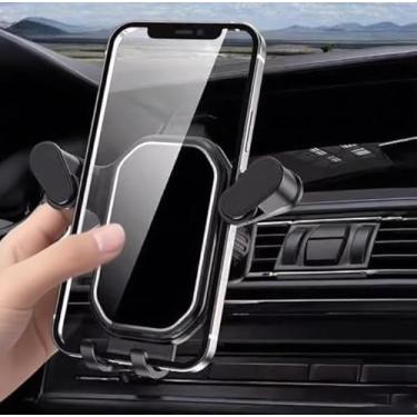 Imagem de Suporte de telefone para saída de ar do carro, estável e seguro, rotação de 360°, compatível com todas as séries iPhone e celular de 10 a 17 cm para carros, trava automática e gancho de metal
