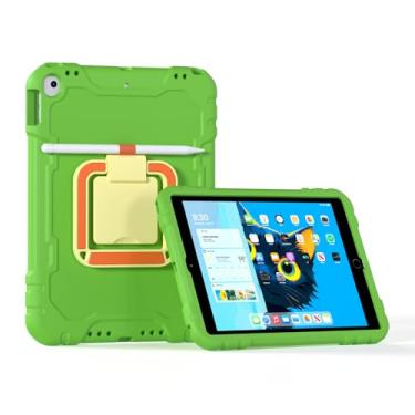 Imagem de Merocab Capa para iPad de 10,2 polegadas 2019/2020/2021, capa infantil para iPad 7ª/8ª/9ª geração, capa para tablet com alça à prova de choque para crianças, verde