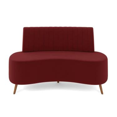 Imagem de Sofá 2 Lugares Living 160cm Pé Palito Maraú Veludo K01 - D'rossi Cor Vermelho
