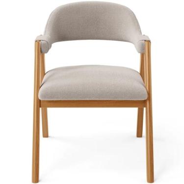 Imagem de Kit 06 Cadeiras De Jantar E Estar Living Estofada Nadja L02 Bouclê Bege - Gtdnexxus