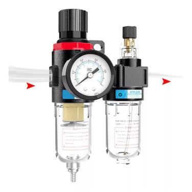 Imagem de Filtro Elimina Água Regulador Óleo Pressão 1/4 `` Compressor