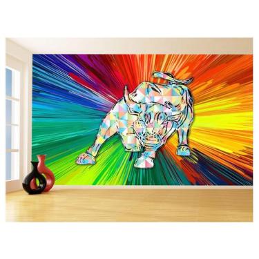 Imagem de Papel De Parede 3D Animais Pop Art Touro Bull 3,5M Pxa177 - Você Decor