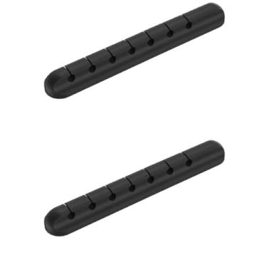 Imagem de Pacote com 2 clipes de suporte de cabo, organizador de cabos autoadesivo com 7 compartimentos, ideal para cabos de carregamento USB de mesa, cabos de alimentação de mesa de cabeceira e cabos de mouse