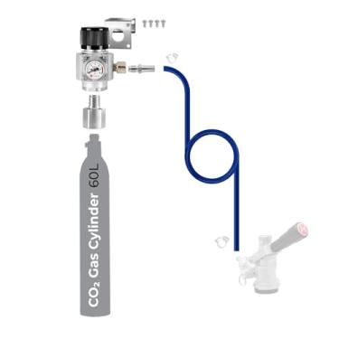 Imagem de Kegco Kit de conversão para cilindros de gás CO2 de 60 litros com mini regulador