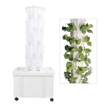 Imagem de Asixxsix Torre Hidropônica, sistemaa de Cultivo Hidropônico Vertical de 30 Furos Com Grandes Tanques de água, Jardim Interno que Economiza Espaço para Vegetais, Flores e Ervas (Plugue dos EUA)