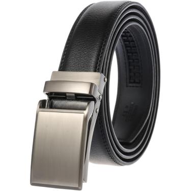 Imagem de Cinto De Luxo Masculino De Couro De 3,1 Cm, Alça Masculina De Metal Com Fivela Automática, Cinto Jeans Para Lazer, B, 105cm