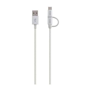 Imagem de Cabo Micro USB Nylon 1.5m Branco Intelbras
