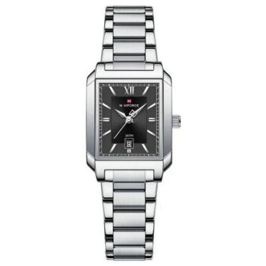 Imagem de Relógio De Pulso Feminino Pulseira Aço Inoxidável Casual 30m à Prova D´agua Prata