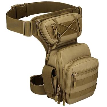Imagem de Chewtoyo Bolsa ajustável à prova d'água, bolsa tática de perna com fivelas de liberação rápida, pochete de poliéster para aventuras ao ar livre, ideal para caminhadas, pesca, acampamento, fotografia