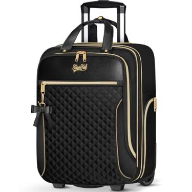 Imagem de Mala de mão aprovada por companhias aéreas de 56 x 35 x 23 cm, mala macia de 50 cm com 4 peças, bagagem leve para mulheres com trava TSA e 4 rodas giratórias, malas de mão laterais macias para viagens