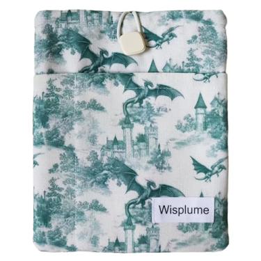 Imagem de Wisplume Bolsa acolchoada para tablet eReader Paperwhite, Colorsoft, Signature Edition, Voyage, Scribe/Kobo eReader, Dragon Book Protector para livros e capas duras pequenas (branco, grande)
