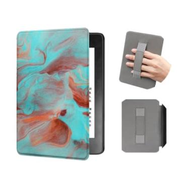 Imagem de Akacy com função automática de hibernar/despertar, padrão pintado de TPU com alça para Kindle Paperwhite de 6,0 polegadas 11ª geração lançado em 2022 (11)
