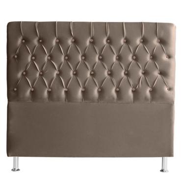 Imagem de Cabeceira De Cama Box Paris Casal 140 Cm Botão Strass Suede Capuccino Do Lar Móveis
