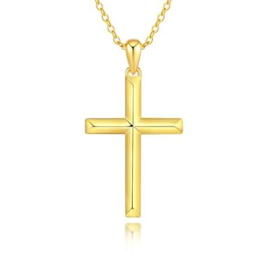 Imagem de Myfresty S925 Colar de cruz de prata para mulheres – Colar de cruz delicada para mulheres, pequeno à prova d'água, moderno, fofo, corrente cruzada, Páscoa, batismo, religiosa, presentes de fé