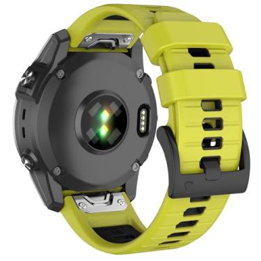 Imagem de Velocarer Pulseira de relógio de 26 mm para Garmin Fenix 8 de 51 mm/Fenix 7X/Fenix 6X/Fenix 5X, QuickFit Sport Substituição para Tactix 7 Pro/Descent Mk2i/Enduro 3/Enduro 2/D 2 Mach 1 Pro, verde limão