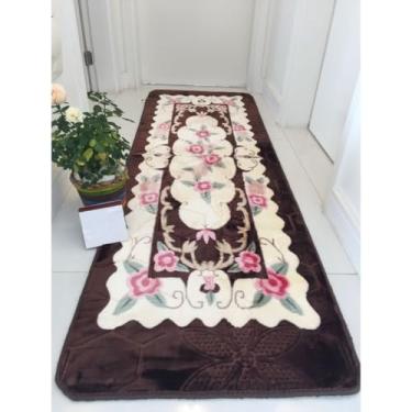 Imagem de Tapete Grande Passadeira 3d Floral E Geometrica 60cm×200cm, 60x90cm Antiderrapante,kit tapete cozinha,tapete de cozinha(Marrom,60x90cm)