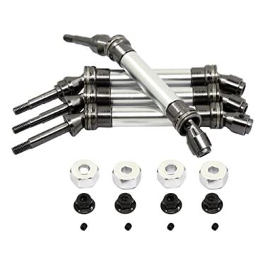 Imagem de Eixo de transmissão dianteiro e traseiro 117-140 mm para carro em escala 1:10 prata
