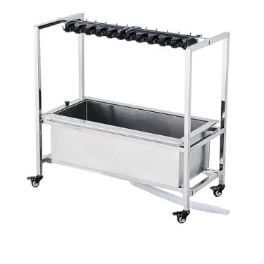 Imagem de TRGCJGH Carrinho de limpeza, suporte de vassoura e esfregão, organizador de limpeza, carrinho com rodas carrinho de ferramentas de limpeza de chão (128 cm/50,3 pol, 20 compartimentos e 24 ganchos)