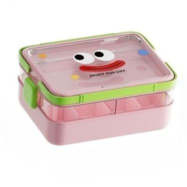 Imagem de Organizador de armazenamento de plástico para Lego Box recipientes empilháveis de brinquedo infantil com tampas 3 camadas compartimentos ajustáveis blocos de construção caixa de peito (rosa, médio 3