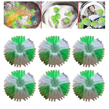 Imagem de 6PCS Bolas Capturadoras de Cabelo Removedor Pelúcias Lavanderia Reutilizável Lavagem Anti-enrolamento para Máquina Lavar Roupa e Secadora Reduzir Rugas Esmagamento Tubo
