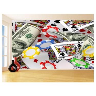 Imagem de Papel De Parede 3D Salão De Jogos Cartas Poker 3,5M Jcs60 - Você Decor