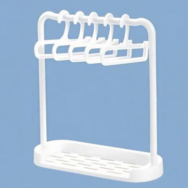 Imagem de Conjunto de 11 peças (1 suporte de chão + 10 mini cabides), mini caixa de armazenamento de roupas - perfeita para armazenamento e decoração de mesa, ideal para cosméticos e acessórios, dimensões 19 x