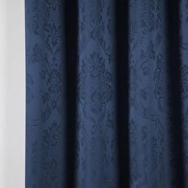 Imagem de Cortina Porta Jacquard Cortinas para Sala e Quarto Cozinha(Azul marinho)