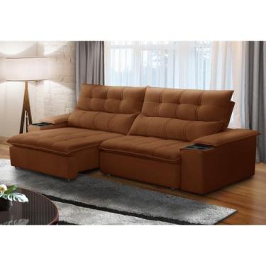 Imagem de Sofá Retrátil e Reclinável 3 Lugares 230cm com Porta Copos e Objetos B