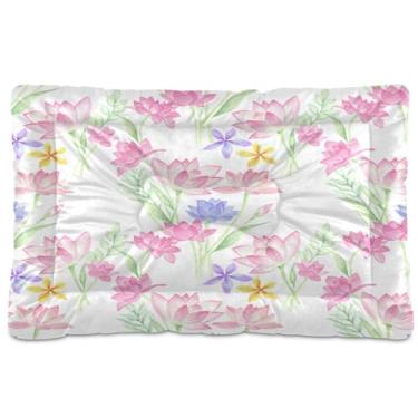 Imagem de SEHANY Cama de flores coloridas para cães e gatos com fundo antiderrapante, cama de canil, colchão macio para animais de estimação, lavável para cães pequenos, médios e grandes, gatos, 61 x 45 cm