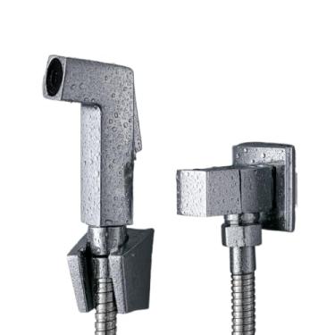 Imagem de Ducha Higiênica De Banheiro Chuveirinho Quadrada Metal Inox Cromada Para Banheirospara Vaso Sanitário, Limpeza e Higiene Pessoal (Modelo Quadrado)(2 unidades)