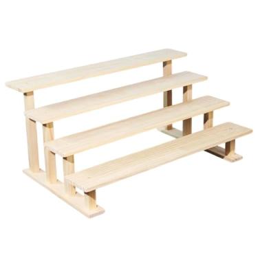 Imagem de MotiveTech Suporte de madeira para cupcakes, expositor decorativo para figuras, organizador para perfumes, joias e doces. Ideal para feiras e exposições, 4 Níveis 50cm