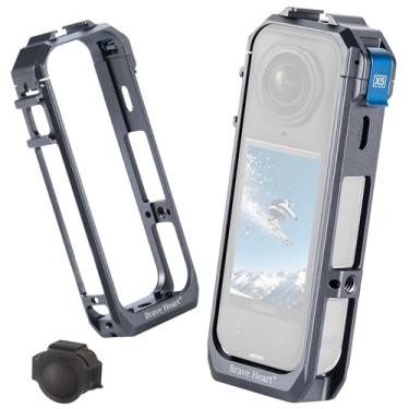 Imagem de Inksoon Capa protetora de metal para Insta360 x5 Insta 360 X5, gaiola utilitária de moldura de alumínio com estrutura multifuncional, cinza (cinza ferro)