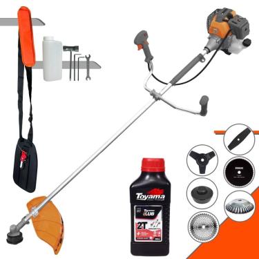 Imagem de Cortador de Grama Profissional À Gasolina Tekna RL430P 43cc 1,7HP 10.000rpm Roçadeira Multifuncional Com 6 Opções de Cortes + ÓLEO TOYAMA 2T