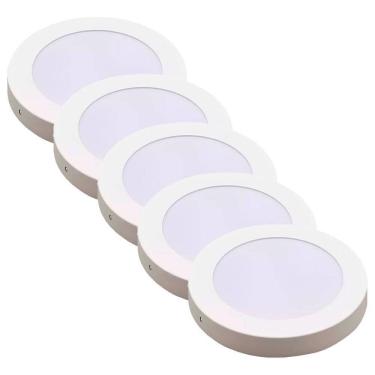 Imagem de Kit 5 Luminária Plafon Led Redondo Sobrepor 24W 4000K - Noll