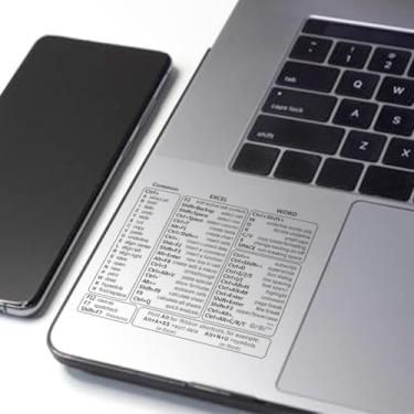 Imagem de 1 adesivo de atalho, guia de referência rápida para teclados de laptop, perfeito para usar no escritório ou em qualquer lugar