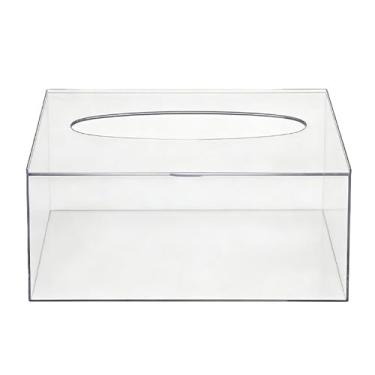 Imagem de Caixa Porta Lenços de Papel Toucas Luvas Papel Interfolha Interfolhado Transparente porta papel toalha banheiro Transparente e Moderno