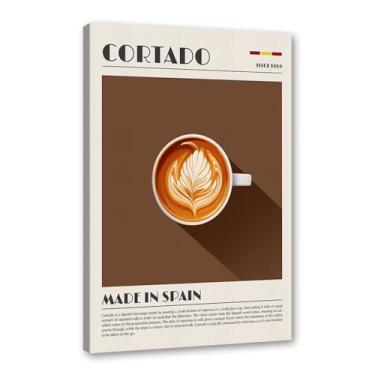 Imagem de Coffee Prints Cafe Latte Espresso Cappuccion Americano Cafe Poster Decoração de Cozinha Pintura em Tela Presente Decoração de Sala de Jantar (SKU7,20.3x30.5 cm = (20x30cm), Emoldurado (Tela Embrulhada