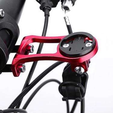 Imagem de Suporte de bicicleta para computador de ciclismo Suporte de extensão de haste de liga de alumínio para suporte de lanterna de bicicleta vermelho