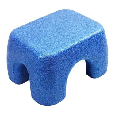 Imagem de MotiveTech Banquinho de apoio para os pés, estável e empilhável, para usar ao lado da cama, na entrada, no sofá, na sala de jogos ou sala de estar, Azul