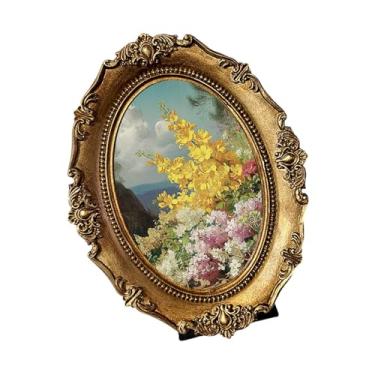 Imagem de Kuntesetty Oval Picture Frame Resina foto quadro de imagens Principal Design vintage para sala de estudo interna