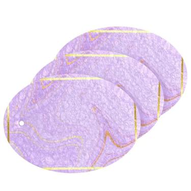 Imagem de Wassud Esponja de polpa de madeira com textura de mármore para pratos, pacote com 3 esponjas de cozinha para limpeza, esfregão resistente para panelas antiaderentes, esponjas de lavar louça para pia