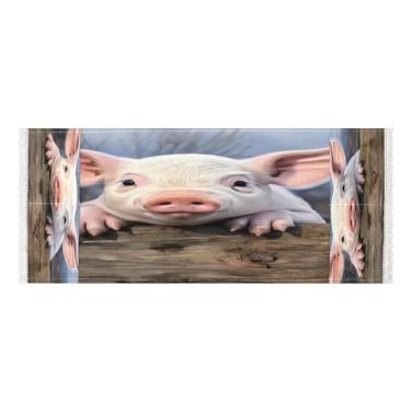 Imagem de Wassud Lindas capas de lavadora e secadora de porcos, protetor de lavadora com sacos de armazenamento, capa de geladeira à prova de poeira com bolsos para lavanderia doméstica, cozinha, 120 x 55 cm